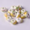 10pcs 15x9mm Round Flower Patterns Ceramic Porcelain Big Hole Loose Beads for Jewelry European Charms Bracelet Making DIY,Decoration (9# Style) view 1