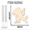 Unfinished Wood Werewolf Shape Craft up to 46" 12" / 1/4" view 2