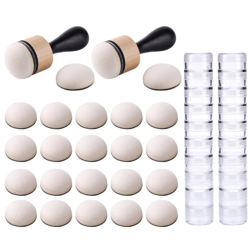46Pcs /Set Mini Ink Blending Tool,with Foams Replacement Refill Foam Set Including 24 Pcs Replacement Foam Pads with Pads Storage Box for Blending Scrapbooking Painting Drawing Art SuppliesInk Tool
