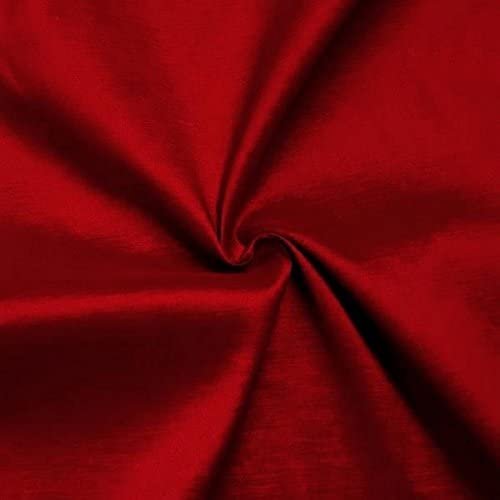 Valentina Textile inc Stretch Taffeta Fabric 60" Inch Wide- for Weddings, Decor, Gowns, Sheets, Costumes, Dresses(10 Yard, Dk Red)