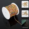 UMAOKANG 33 Feet/10 Meters Colorful Beaded Stainless Steel Jewelry Chains Gold Plated Cable Link Chain for Jewelry Making with 10 Lobster Clasps and 30 Jump Rings view 2