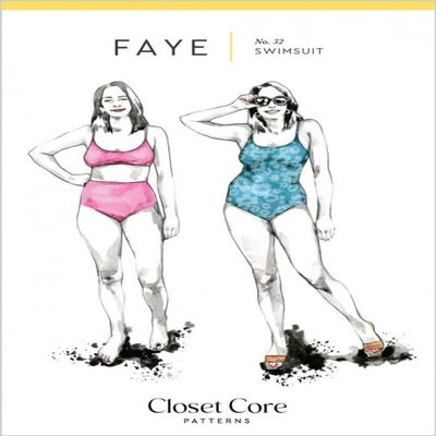 Closet Core Patterns Sewing Pattern Faye Swimsuit Swimwear 0-20