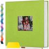Popotop Photo Album Self Adhesive with Picture Display Window,40 Pages DIY Scrapbooking Supplies Kit for 4x6 8x10 Picture,Linen Cover Memory Book for Baby Wedding, with Scraper and Metallic Pen view 1