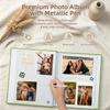 Popotop Photo Album Self Adhesive with Picture Display Window,40 Pages DIY Scrapbooking Supplies Kit for 4x6 8x10 Picture,Linen Cover Memory Book for Baby Wedding, with Scraper and Metallic Pen view 4