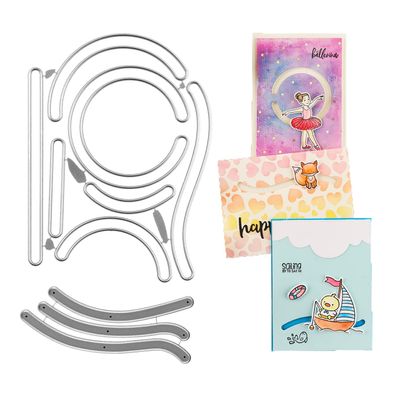 2PCS Rotating Sliding Dies Cutting for Card Making Gliders for Slider Cards;Rotating Sliding Metal Cutting Dies for DIY Scrapbooking Paper Card Stencil Die Handmade Crafts (Excluding Slider