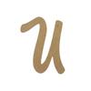 14" Wooden Novelty Letter U Unfinished, Marvelous Script Font, Craft Cutout on 1-8" MDF view 1