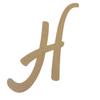 14" Wooden Novelty Letter H Unfinished, Marvelous Script Font, Craft Cutout on 1-8" MDF view 1