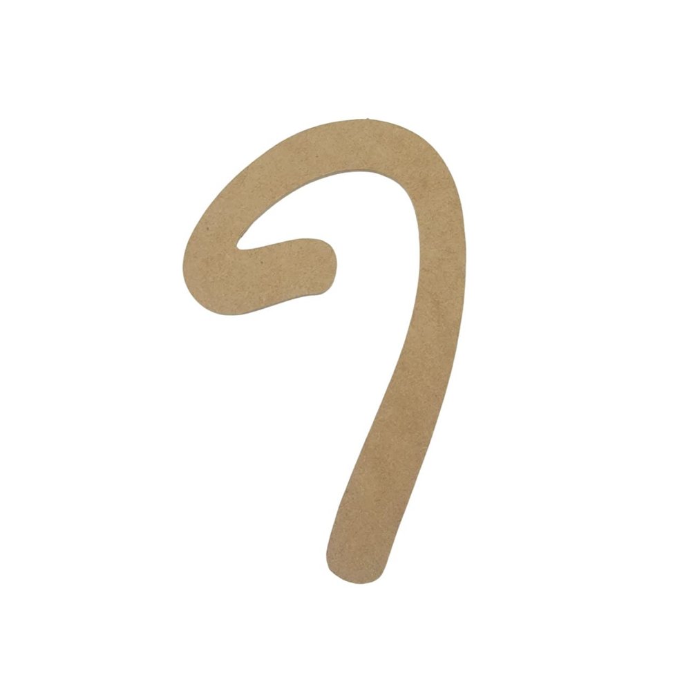 13" Wooden Novelty Letter I Unfinished, Marvelous Script Font, Craft Cutout on 1-8" MDF