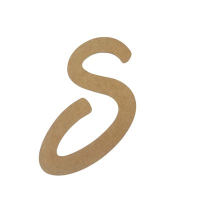 22" Wooden Novelty Letter S Unfinished, Marvelous Script Font, Craft Cutout on 1-4" MDF