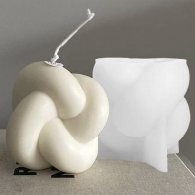 TOPYS Large Knot Candle Mold Spiral Tie Rope Ball Twisted Knitted Knot Ball Silicone Candle Mold Gypsum Aromatherapy Candle Mold(4.7in)