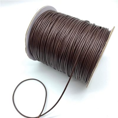 HZLXF1 0.5mm 0.8mm 1mm 1.5mm 2mm Brown Waxed Cotton Cord Waxed Thread Cord String Strap Necklace Rope for Jewelry Making (Color : 1, Size : 0.8mm 10yards)