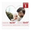 16x16 Mat Bevel Cut for 12x12 Photos - Precut Oyster Shell White Heart Shaped Photo Mat Board Opening - Acid Free Matte to Protect Your Pictures - Bevel Cut for Family Photos, Pack of 1 Matboard view 1