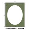 16x20 Mat Bevel Cut for 13.5x17 Photos - Precut Dill Green Oval Shaped Photo Mat Board Opening - Acid Free Matte to Protect Your Pictures - Bevel Cut for Family Photos, Pack of 25 Matboards view 2