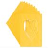 13x13 Mat Bevel Cut for 9x9 Photos - Precut Bright Yellow Heart Shaped Photo Mat Board Opening - Acid Free Matte to Protect Your Pictures - Bevel Cut for Family Photos, Pack of 25 Matboards view 1