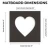 13x13 Mat Bevel Cut for 9x9 Photos - Precut Bright Yellow Heart Shaped Photo Mat Board Opening - Acid Free Matte to Protect Your Pictures - Bevel Cut for Family Photos, Pack of 25 Matboards view 2