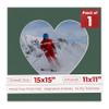 15x15 Mat Bevel Cut for 11x11 Photos - Precut Hunter Green Heart Shaped Photo Mat Board Opening - Acid Free Matte to Protect Your Pictures - Bevel Cut for Family Photos, Pack of 1 Matboard view 1