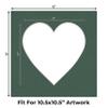 15x15 Mat Bevel Cut for 11x11 Photos - Precut Hunter Green Heart Shaped Photo Mat Board Opening - Acid Free Matte to Protect Your Pictures - Bevel Cut for Family Photos, Pack of 1 Matboard view 2
