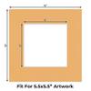 10x10 Mat Bevel Cut for 6x6 Photos - Precut Topaz Orange Square Shaped Photo Mat Board Opening - Acid Free Matte to Protect Your Pictures - Bevel Cut for Family Photos, Pack of 1 Matboard view 2