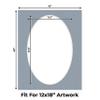 16x20 Mat Bevel Cut for 12x18 Photos - Precut Mid Grey Oval Shaped Photo Mat Board Opening - Acid Free Matte to Protect Your Pictures - Bevel Cut for Family Photos, Pack of 25 Matboards view 2