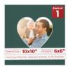 10x10 Mat Bevel Cut for 6x6 Photos - Precut Forest Green Heart Shaped Photo Mat Board Opening - Acid Free Matte to Protect Your Pictures - Bevel Cut for Family Photos, Pack of 1 Matboard view 1