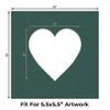 10x10 Mat Bevel Cut for 6x6 Photos - Precut Forest Green Heart Shaped Photo Mat Board Opening - Acid Free Matte to Protect Your Pictures - Bevel Cut for Family Photos, Pack of 1 Matboard view 2