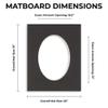 16x20 Mat Bevel Cut for 13.5x17 Photos - Precut Honeydew Green Oval Shaped Photo Mat Board Opening - Acid Free Matte to Protect Your Pictures - Bevel Cut for Family Photos, Pack of 25 Matboards view 2