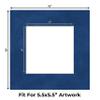 10x10 Mat Bevel Cut for 6x6 Photos - Precut Brooke Blue Suede Square Shaped Photo Mat Board Opening - Acid Free Matte to Protect Your Pictures - Bevel Cut for Family Photos, Pack of 1 Matboard view 2