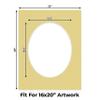 22x28 Mat Bevel Cut for 16x20 Photos - Precut Soft Yellow Oval Shaped Photo Mat Board Opening - Acid Free Matte to Protect Your Pictures - Bevel Cut for Family Photos, Pack of 10 Matboards view 2