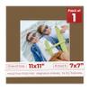 11x11 Mat Bevel Cut for 7x7 Photos - Precut Aged Oak Brown Square Shaped Photo Mat Board Opening - Acid Free Matte to Protect Your Pictures - Bevel Cut for Family Photos, Pack of 1 Matboard view 1
