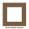 11x11 Mat Bevel Cut for 7x7 Photos - Precut Aged Oak Brown Square Shaped Photo Mat Board Opening - Acid Free Matte to Protect Your Pictures - Bevel Cut for Family Photos, Pack of 1 Matboard view 2