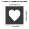 6x6 Mat Bevel Cut for 3x3 Photos - Precut Beige Suede Heart Shaped Photo Mat Board Opening - Acid Free Matte to Protect Your Pictures - Bevel Cut for Family Photos, Pack of 1 Matboard view 2