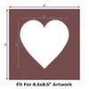 13x13 Mat Bevel Cut for 9x9 Photos - Precut Maroon Heart Shaped Photo Mat Board Opening - Acid Free Matte to Protect Your Pictures - Bevel Cut for Family Photos, Pack of 25 Matboards view 2