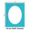 16x20 Mat Bevel Cut for 12x16 Photos - Precut Aquamarine Blue Oval Shaped Photo Mat Board Opening - Acid Free Matte to Protect Your Pictures - Bevel Cut for Family Photos, Pack of 1 Matboard view 2