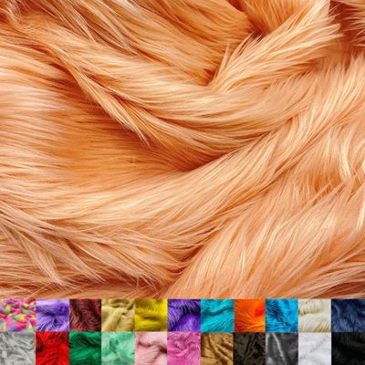 Ice Fabrics Faux Fur Fabric by The Yard - 60 Inches Wide Super Soft and Fluffy Shaggy Mohair Fur Fabric for Costumes, Apparel, Rugs, Pillows, Decorations and More - Blush - 3 Yards
