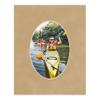16x20 Mat Bevel Cut for 13.5x17 Photos - Precut Beige Suede Oval Shaped Photo Mat Board Opening - Acid Free Matte to Protect Your Pictures - Bevel Cut for Family Photos, Pack of 1 Matboard view 4