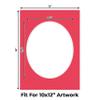 12x16 Mat Bevel Cut for 10x12 Photos - Precut Cardinal Red Oval Shaped Photo Mat Board Opening - Acid Free Matte to Protect Your Pictures - Bevel Cut for Family Photos, Pack of 1 Matboard view 2