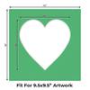14x14 Mat Bevel Cut for 10x10 Photos - Precut Bright Green Heart Shaped Photo Mat Board Opening - Acid Free Matte to Protect Your Pictures - Bevel Cut for Family Photos, Pack of 1 Matboard view 2