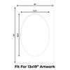 16x24 Mat Bevel Cut for 13x19 Photos - Precut Textured White Oval Shaped Photo Mat Board Opening - Acid Free Matte to Protect Your Pictures - Bevel Cut for Family Photos, Pack of 1 Matboard view 2