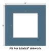 10x10 Mat Bevel Cut for 6x6 Photos - Precut Steel Blue Square Shaped Photo Mat Board Opening - Acid Free Matte to Protect Your Pictures - Bevel Cut for Family Photos, Pack of 1 Matboard view 2