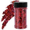 TORC 1 Pound Red Holographic Glitter 16OZ Mix Chunky Glitter Bulk for Resin Craft Cosmetic Art Festival Decoration view 1