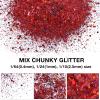 TORC 1 Pound Red Holographic Glitter 16OZ Mix Chunky Glitter Bulk for Resin Craft Cosmetic Art Festival Decoration view 3