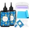 Bsrezn 200g UV Resin Kit with Light, Crystal Clear Solar Activated UV Epoxy Resin for Jewelry Making (100g x 2) view 1