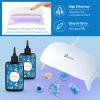 Bsrezn 200g UV Resin Kit with Light, Crystal Clear Solar Activated UV Epoxy Resin for Jewelry Making (100g x 2) view 4