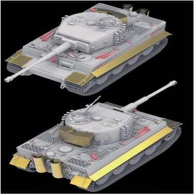 Ryefield Model RFM2053 1/35 Tiger 1 E-Type Late Model Upgrade Parts Set (for RFM5080) Plastic Model Parts