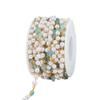 YoungJewl 2 Yards 5 mm Faux Pearl Crystal Stone Rosary Beads Garland with Brass Chain for Jewelry Making DIY Bracelet Necklace Sewing Crafts(Lake Blue) view 1
