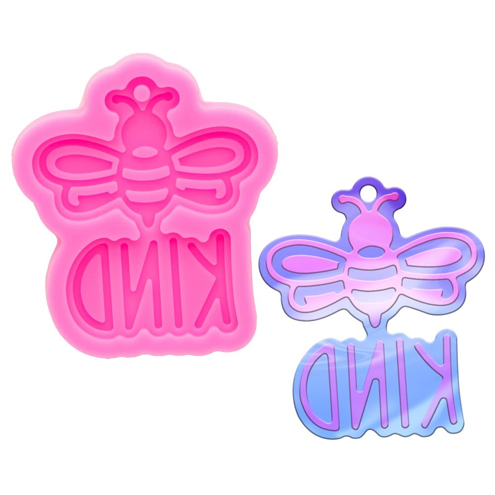 Bee Silicone Resin Mold Expoy Resin Casting Mold for Jewelry Making Honeybee Shape Keychain Mold DIY Creative Handmade Pendant Ideal Gift Jewelry Making Crafts