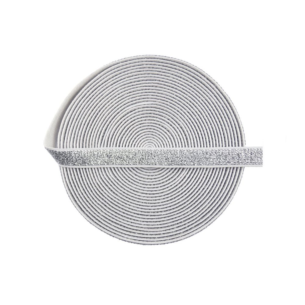 Bristlegrass Elastic Band for Sewing, 3/8 Inch 12 Yard Silver Knit Wide Elastic for Sewing Elastic Ribbon and Pants Waist, High Elasticity DIY Elastic Bands (12Y 3/8" Silver)