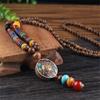 HXSCOO Fashion Long Sweater Pendant Chain Wooden Beaded Tassel Boho Bohemian Necklace Jewelry Nepal Wood Beads Pendant Necklace (Color : 5) view 1