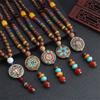 HXSCOO Fashion Long Sweater Pendant Chain Wooden Beaded Tassel Boho Bohemian Necklace Jewelry Nepal Wood Beads Pendant Necklace (Color : 5) view 2