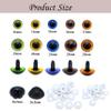 ARTCXC 120Pieces 11/23/26.5mm Safety Eyes and Nose Set with Washers For Crafts,11/23mm 5Colors Sun Style Safety Eyes Plastic Crochet Eyes and 26.5mm Black Safety Nose Dog Nose with Washers for DIY view 2